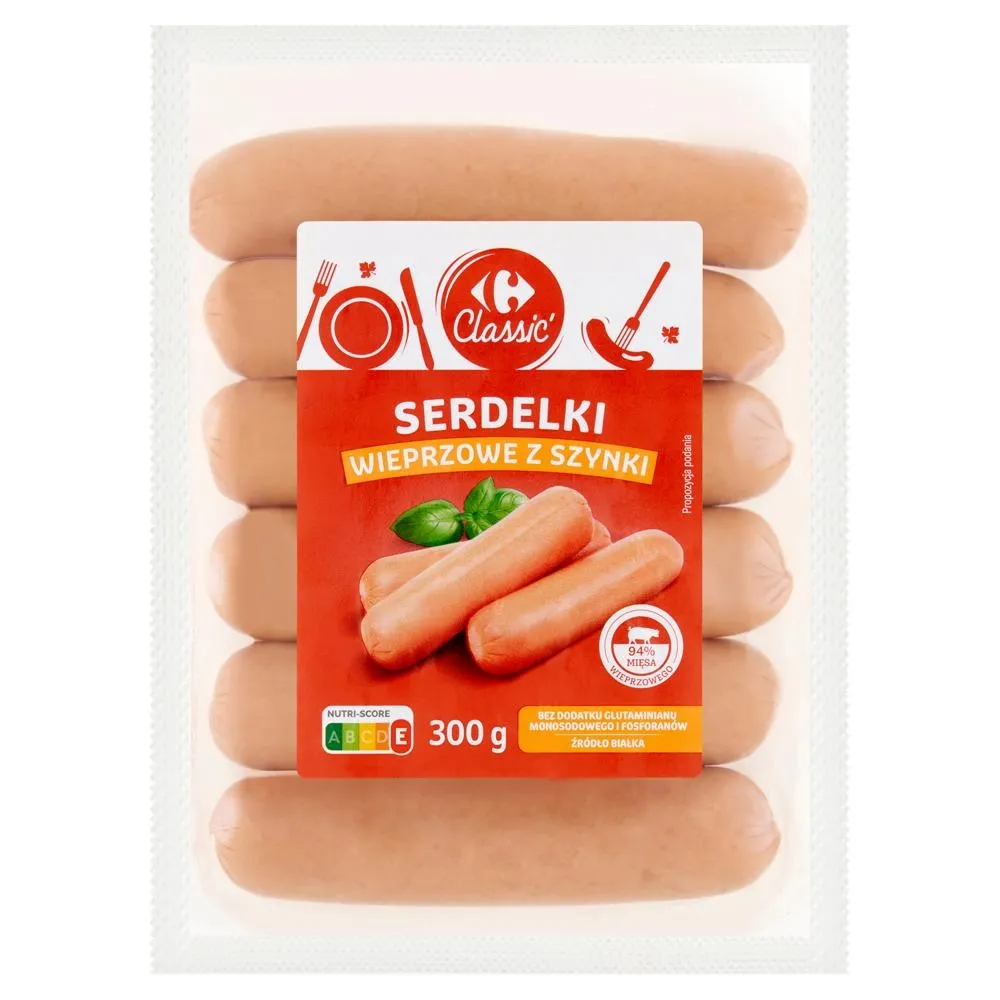 Carrefour Classic Serdelki wieprzowe z szynki 300 g