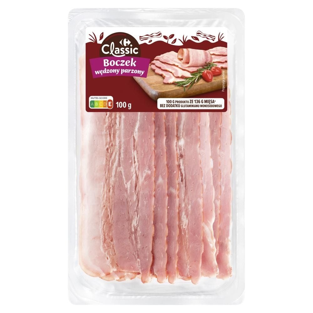 Carrefour Classic Boczek wędzony parzony 100 g
