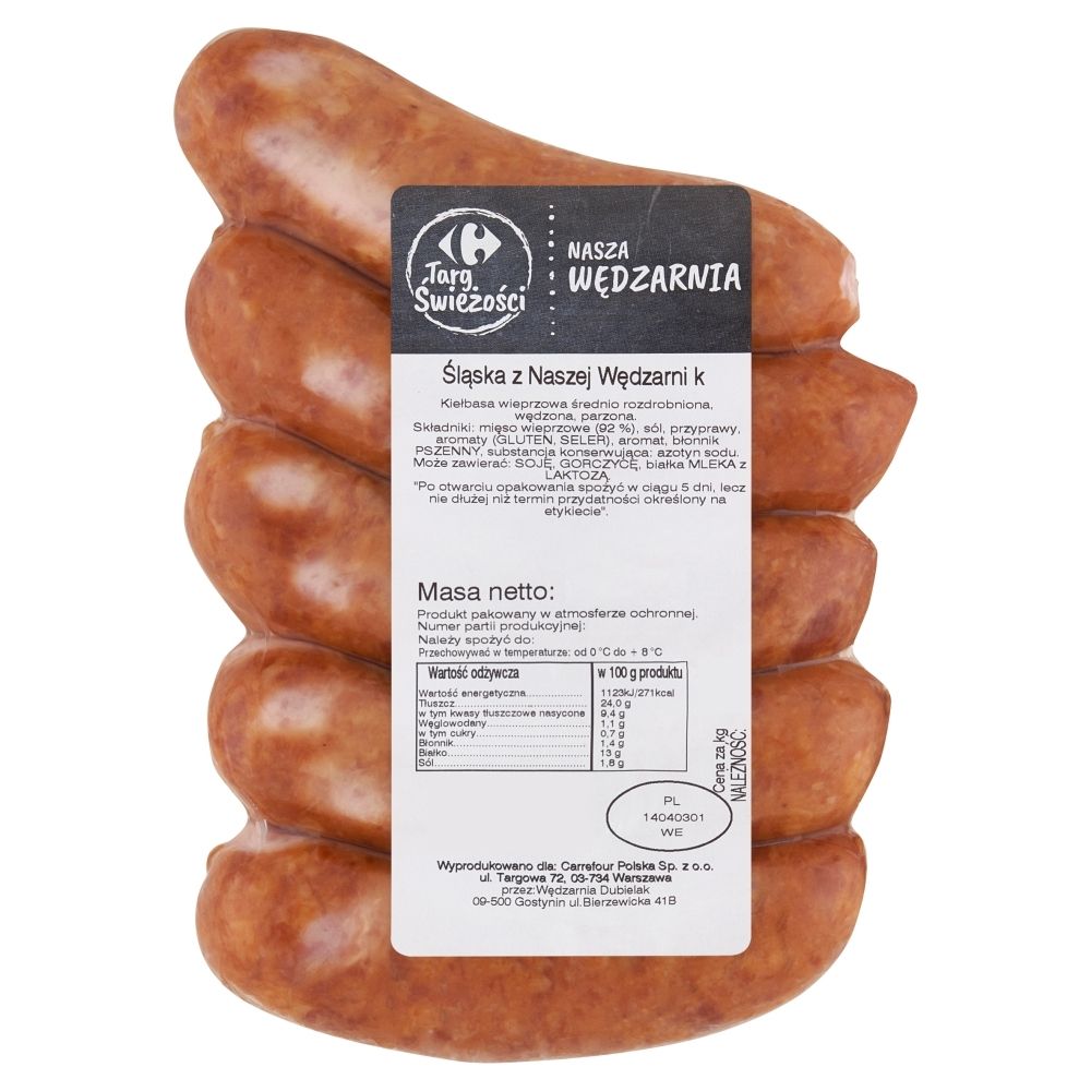 Carrefour Targ Świeżości Kiełbasa śląska z Naszej Wędzarni
