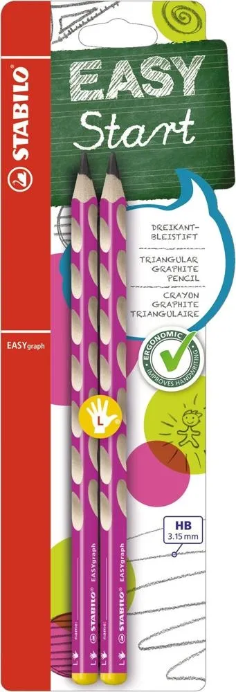 Ołówek Stabilo Easygraph Hb Różowy L Blister 2 Szt.