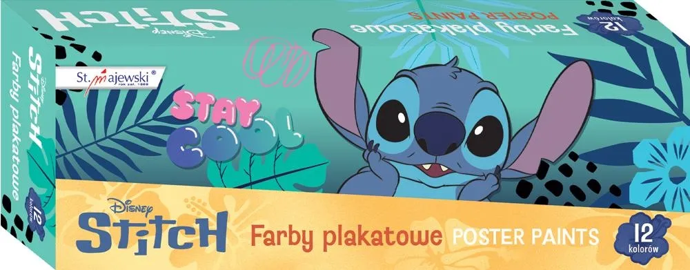 Farby plakatowe 12 kolorów 20 ml STITCH