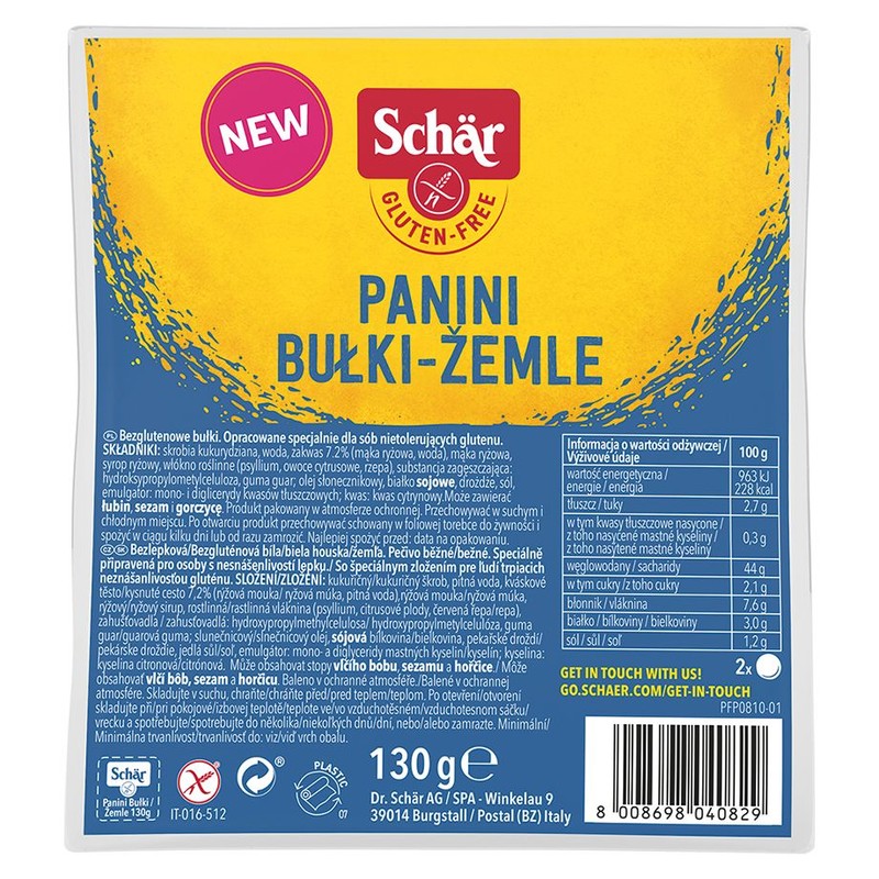 Panini bułki bezglutenowe  Schär 130 g