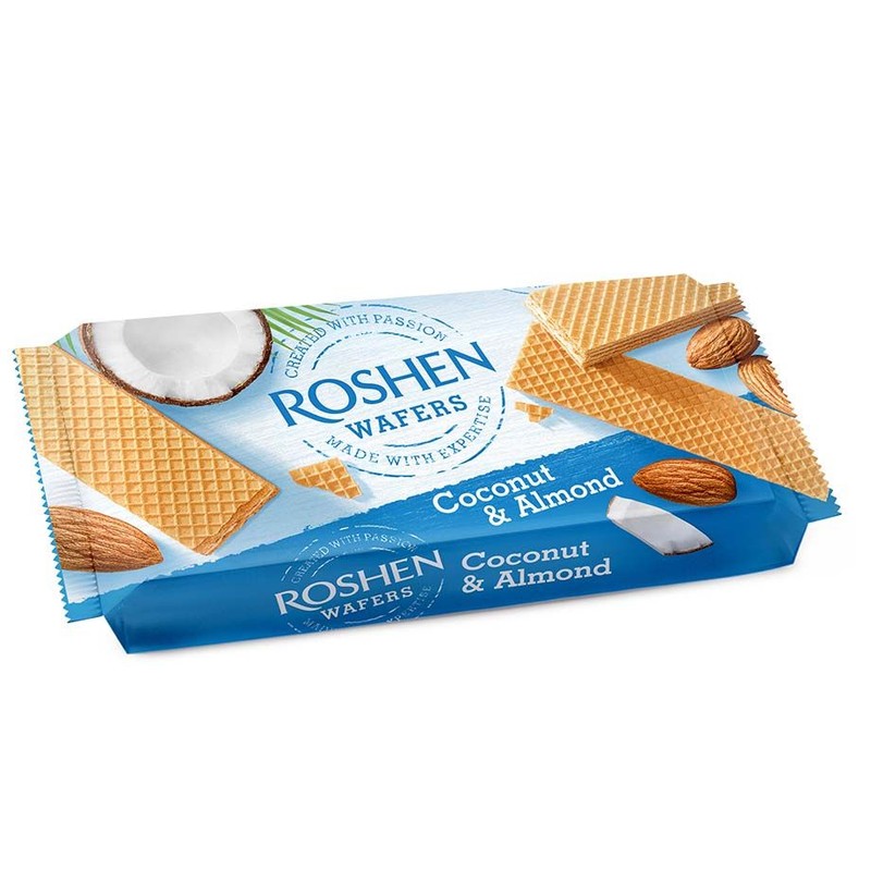 Wafle nadziewane o smaku kokosowo migdałowym Roshen 216 g