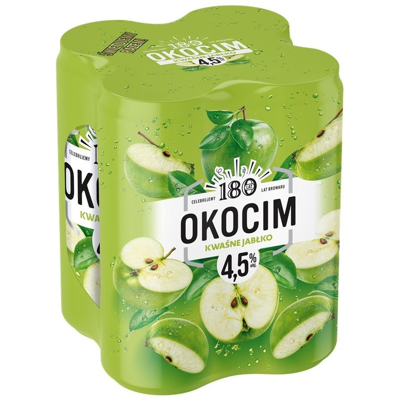 Piwo smakowe Kwaśne Jabłko alk. 4,5% obj. Okocim 4 x 500 ml