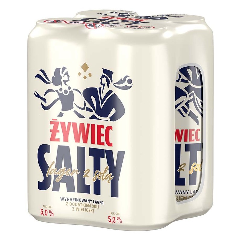 Piwo jasne lager Salty z solą z kopalni w Wieliczce alk. 5,0% obj. Żywiec 4 x 500 ml