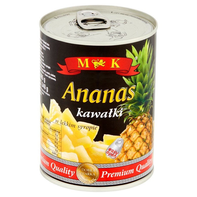 Ananas kawałki w lekkim syropie  MK 565 g