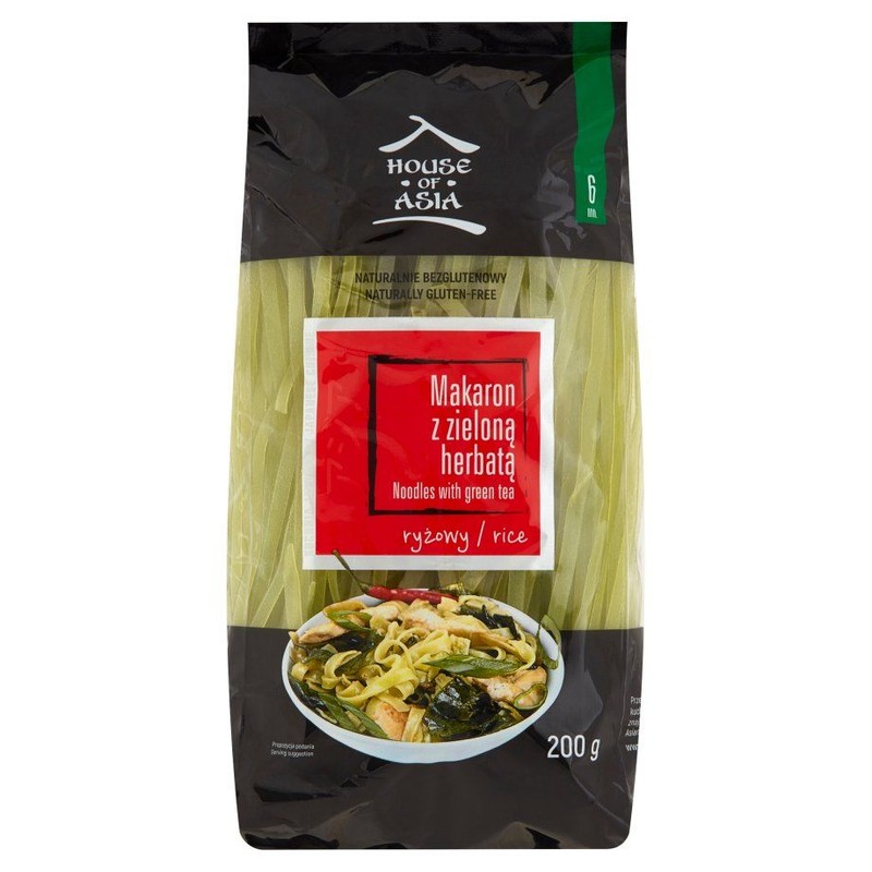 Makaron z tapioką i zieloną herbatą bezglutenowy House of Asia 200 g
