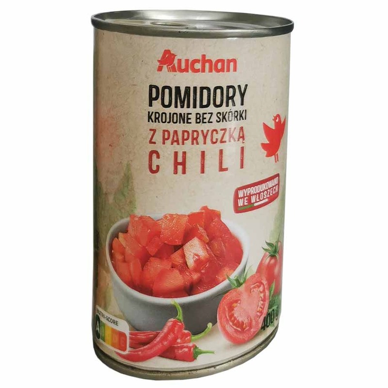 Pomidory krojone z papryczką chili Auchan 400 g