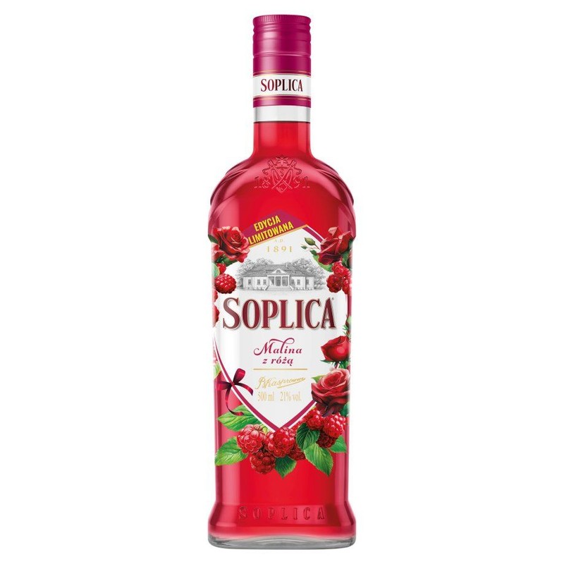 Wódka smakowa Malina z różą alk. 21,0% obj. Soplica 500 ml
