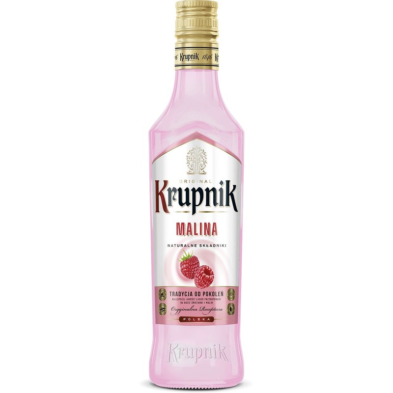 Likier mleczny malinowy alk. 16,0% obj. Krupnik 500 ml