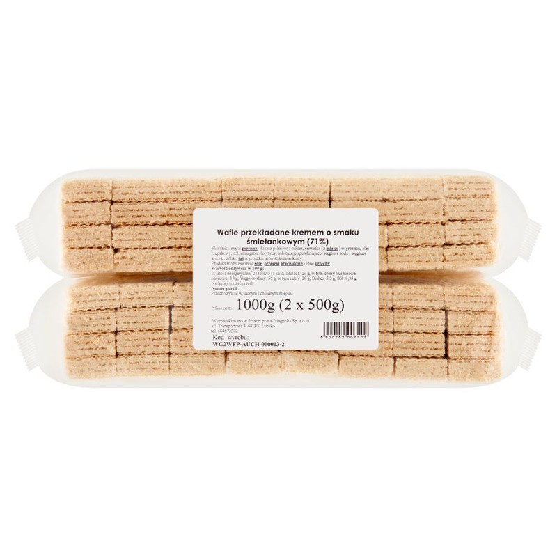 Wafle przekładane kremem o smaku śmietankowym Magnolia 1 kg