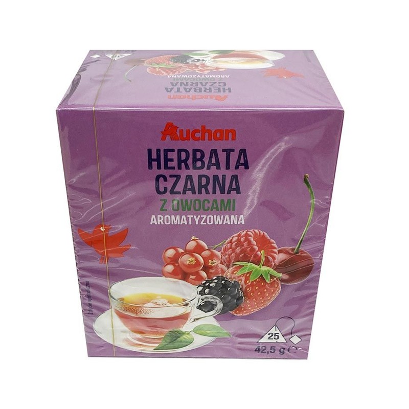 Herbata czarna o smaku owoców leśnych Auchan 25 torebek