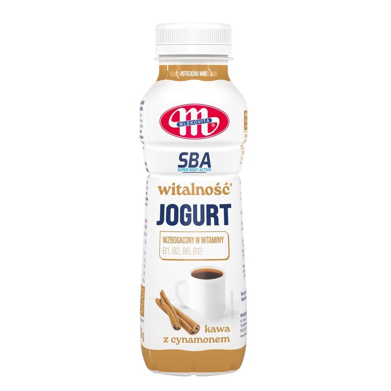 Jogurt pitny Witalność kawa z cynamonem  Mlekovita 330 g