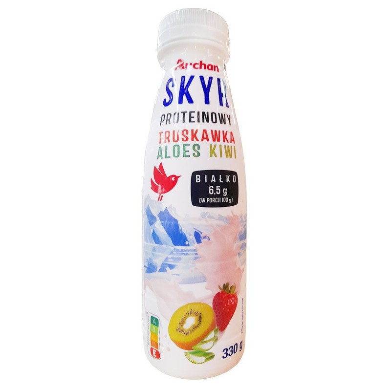Jogurt skyr proteinowy truskawka aloes kiwi Auchan 330 g