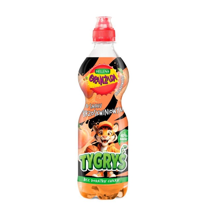 Oranżada niegazowana o smaku brzoskwiniowym   Hellena 500 ml