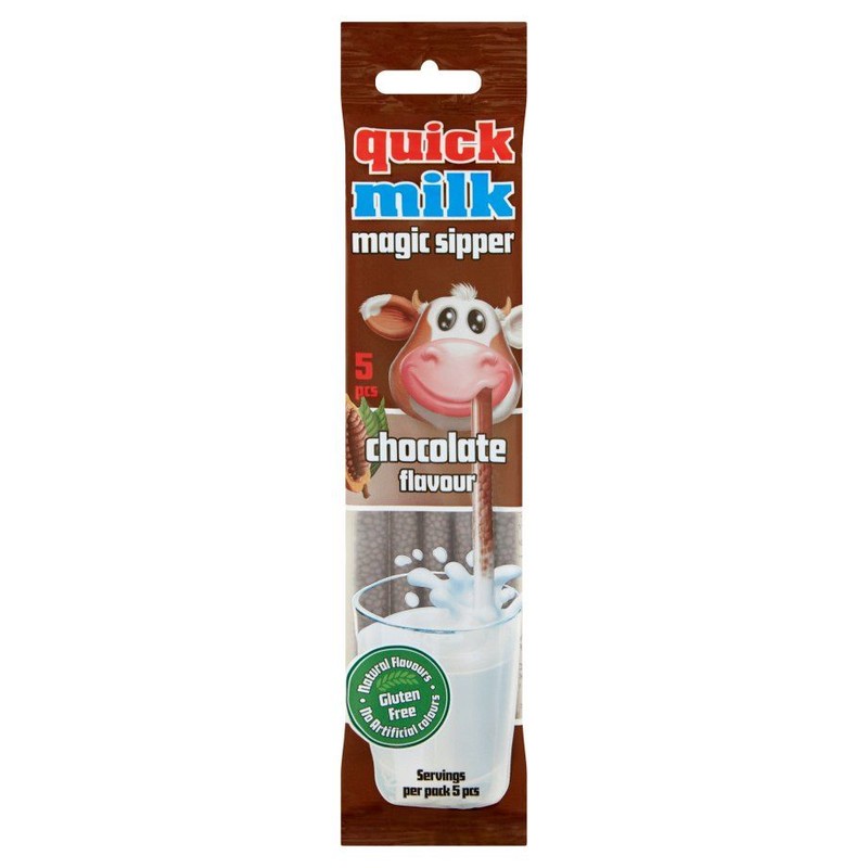 Słomki smakowe do mleka o smaku czekoladowym Quick Milk 5 x 6 g