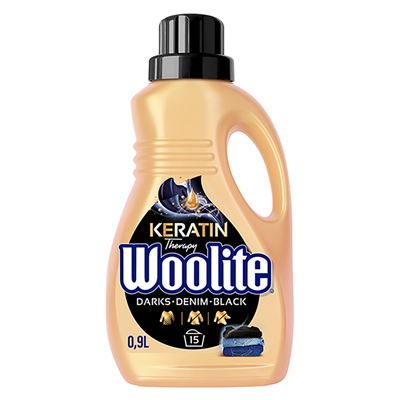 Woolite Płyn do prania tkanin czerń ciemne kolory & jeans z keratyną 900 ml