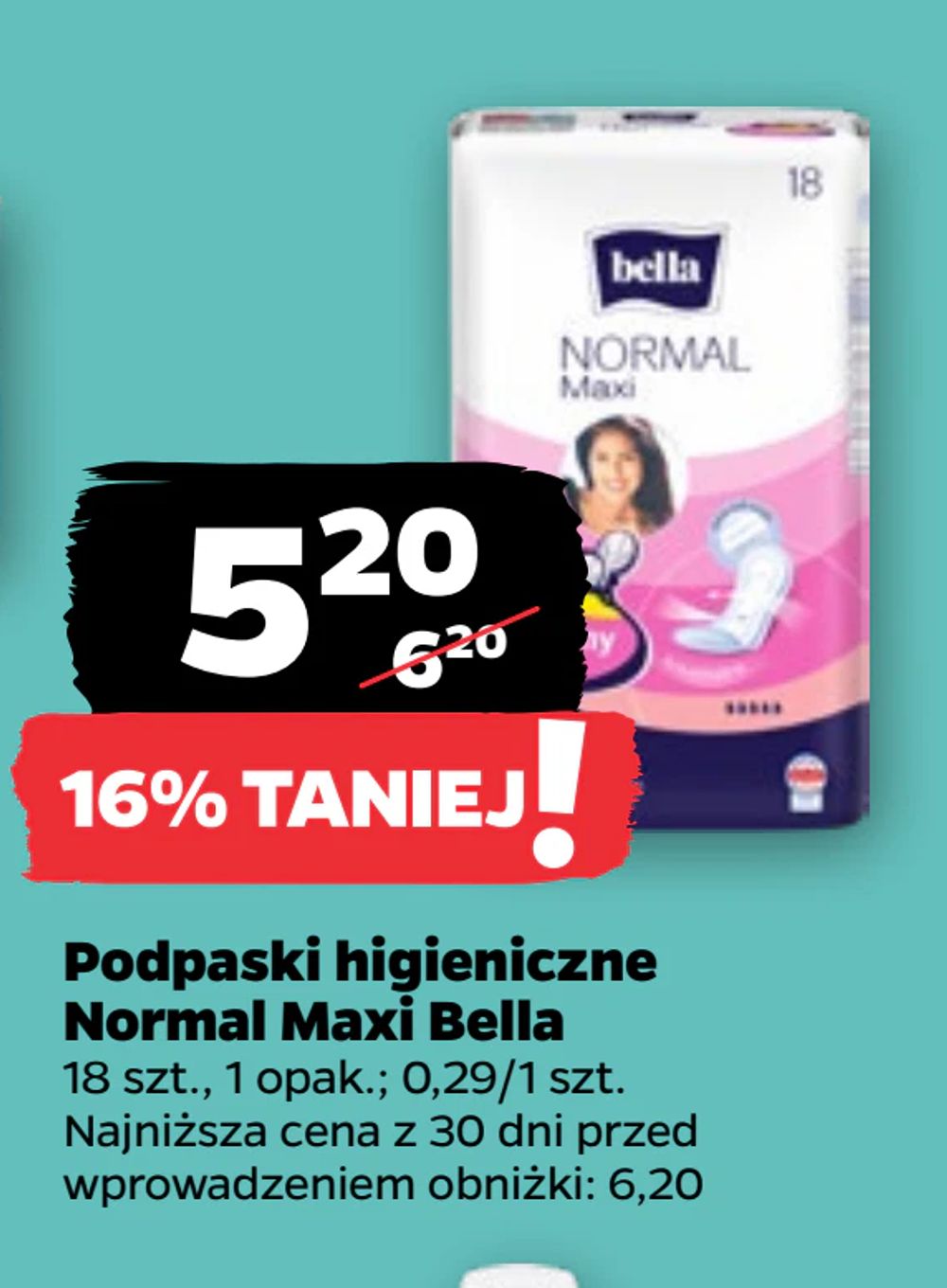 Podpaski higieniczne Normal Maxi Bella