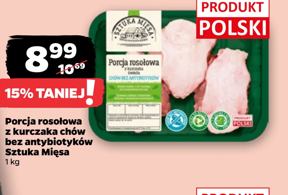 Porcja rosołowa z kurczaka chów bez antybiotyków Sztuka Mięsa