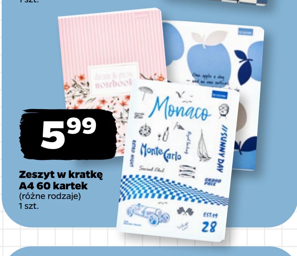Zeszyt w kratkę A4 60 kartek