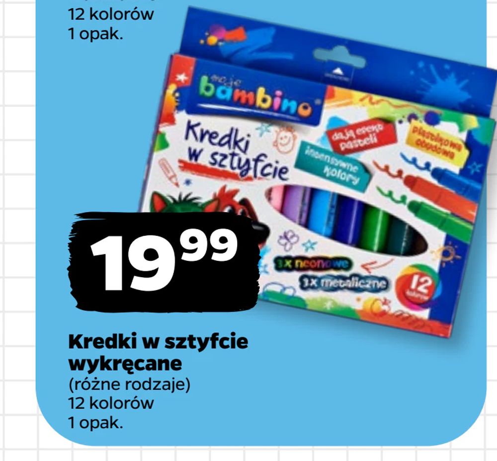 Kredki w sztyfcie wykręcane