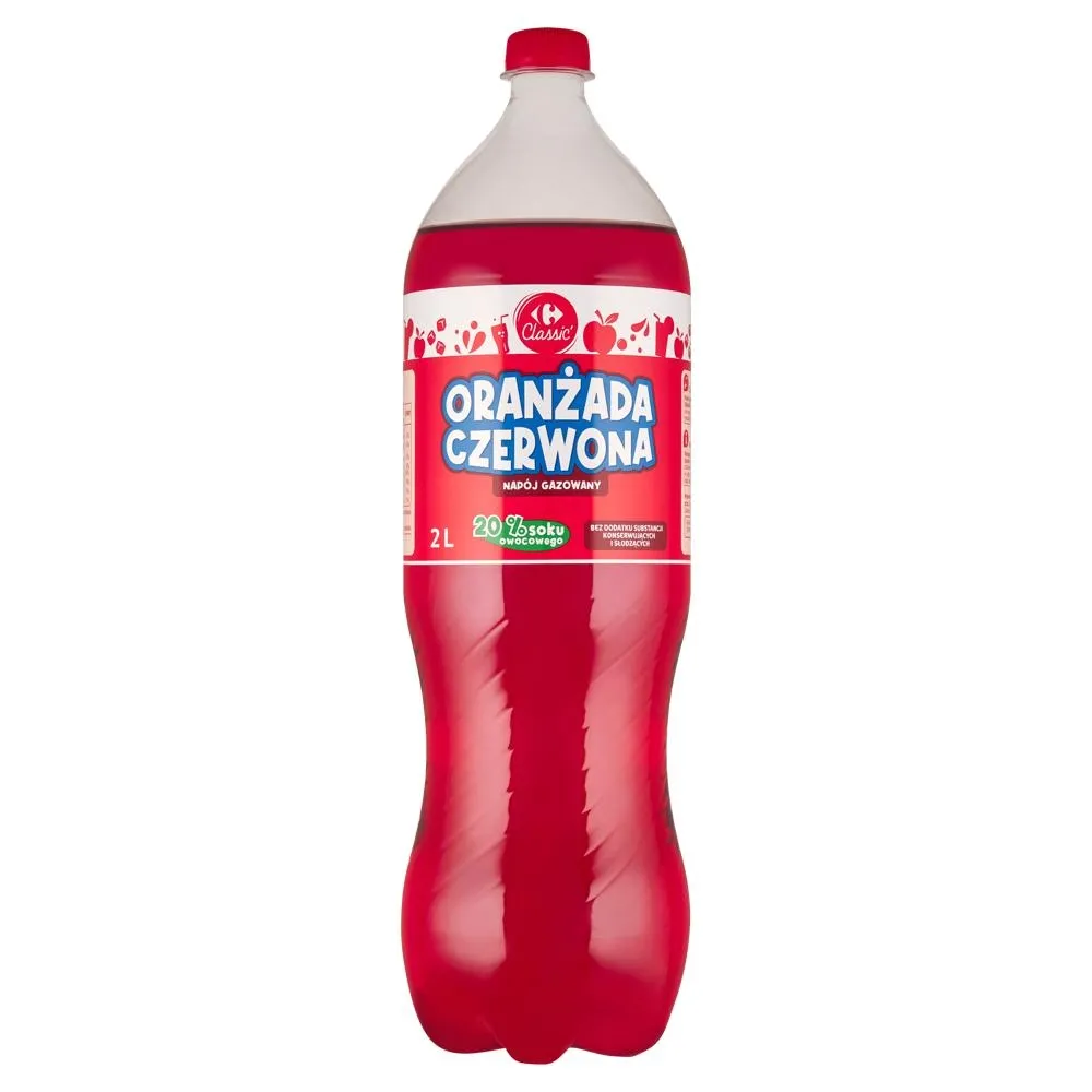 Carrefour Classic Napój gazowany oranżada czerwona 2 l