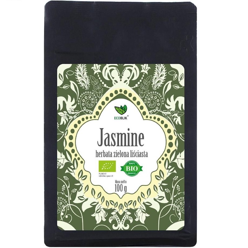 BIO Herbata zielona liściasta Jasmine  Ecoblik 100 g