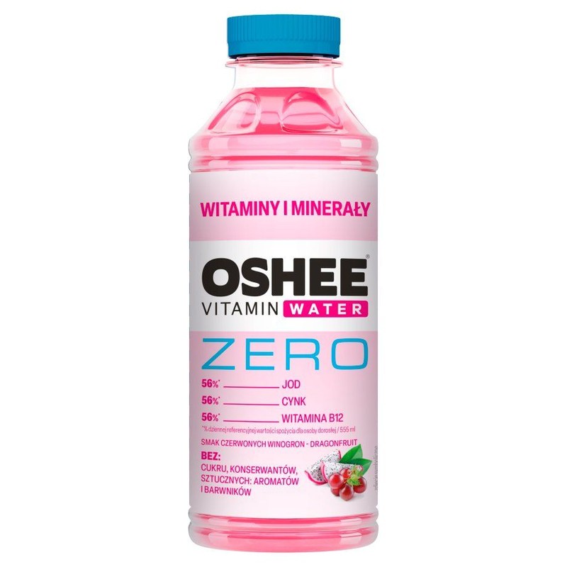 Napój witaminowy ZERO o smaku winogron i smoczego owocu Oshee 555 ml