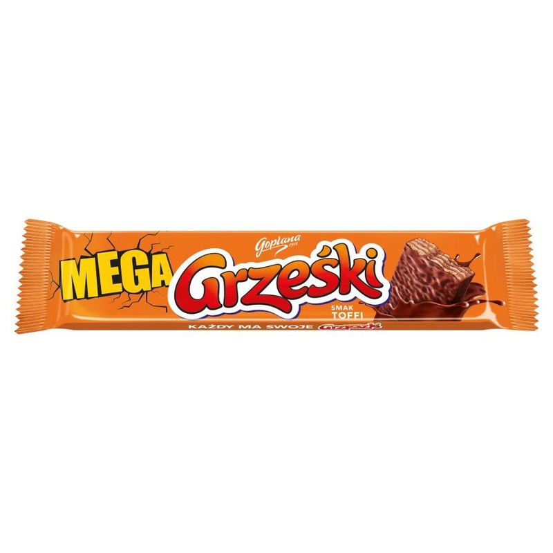 Wafel przekładany kremem o smaku toffi w czekoladzie  Grześki 48 g