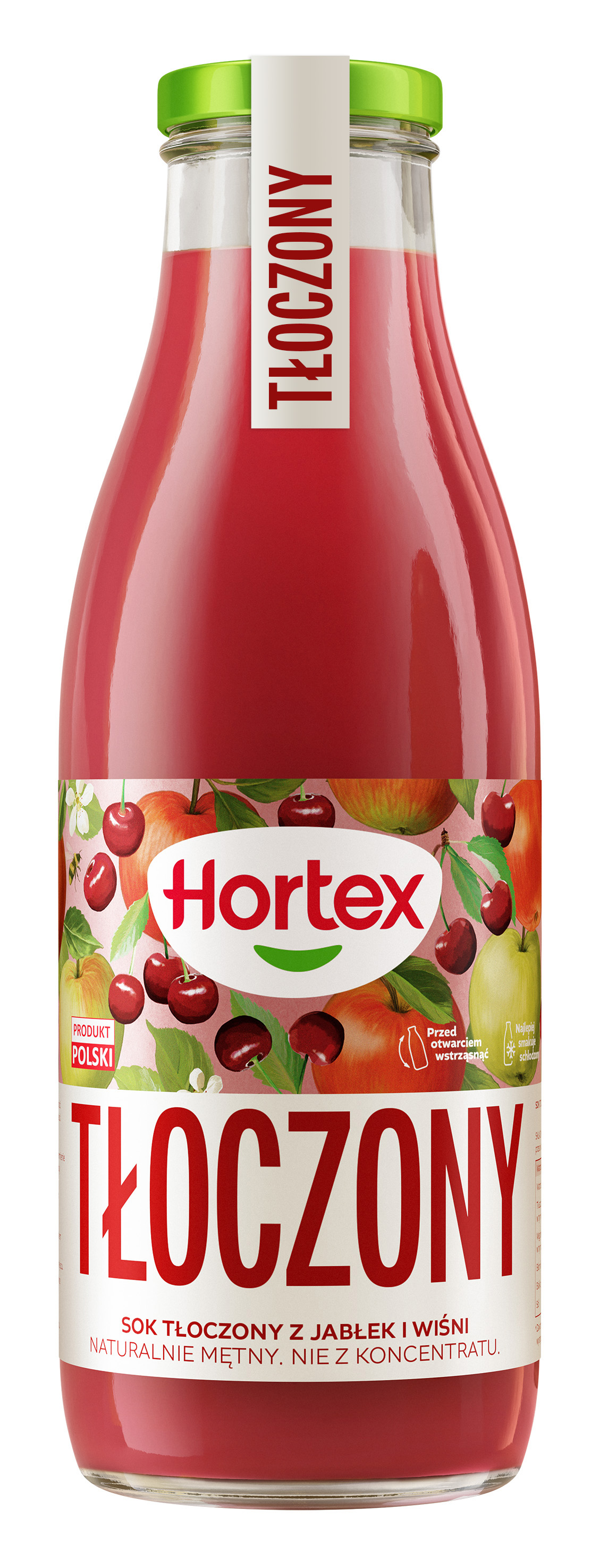 Hortex Sok Tłoczony Z Jabłek I Wiśni, Naturalnie Mętny, Nie Z Koncentratu Butelka Szklana 750Ml