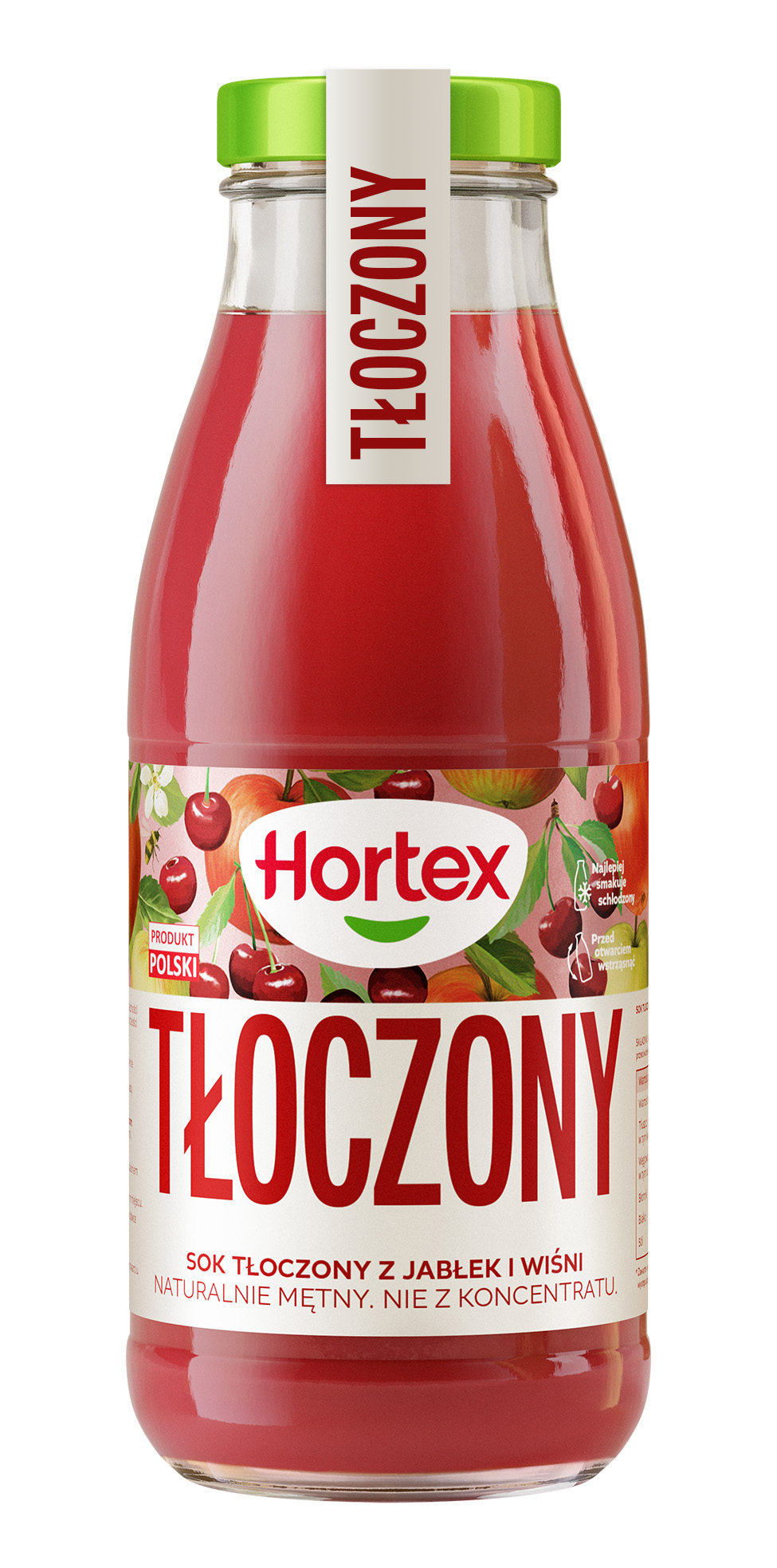 Hortex Sok Tłoczony Z Jabłek I Wiśni, Naturalnie Mętny, Nie Z Koncentratu Butelka Szklana 250Ml