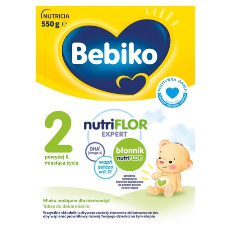 Bebiko 2 Mleko następne dla niemowląt powyżej 6. miesiąca życia 550 g