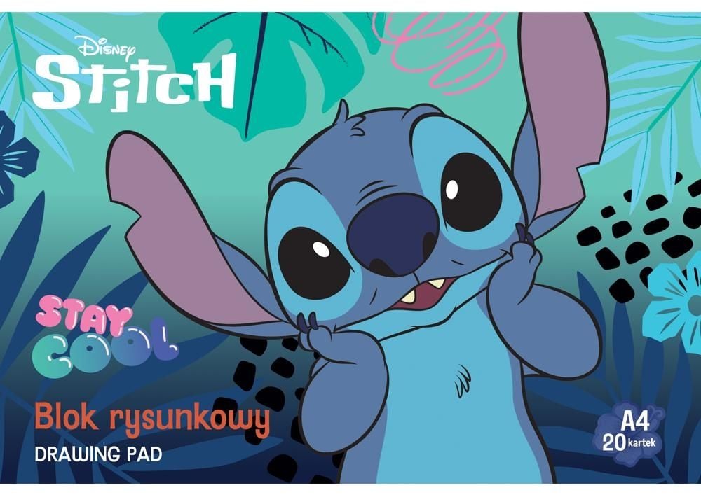 Blok rysunkowy A4 20 kartek okładka kredowana 80 g/m2 STITCH
