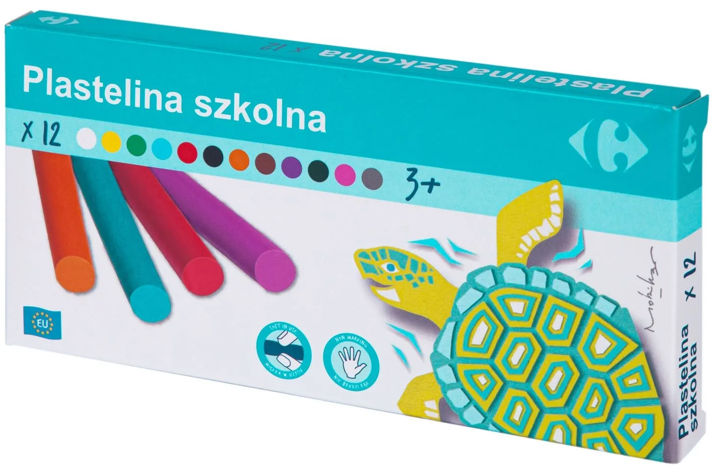 Carrefour Plastelina szkolna 12 kolorów mix