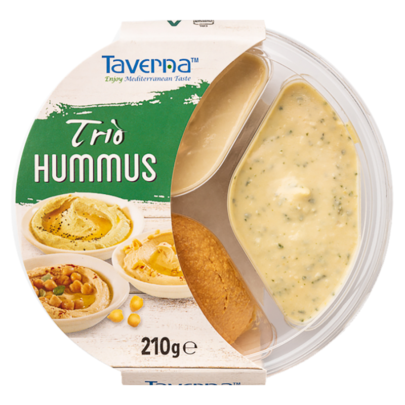 Hummus trio - orientalny, cytryna z kolendrą i pomidorowy