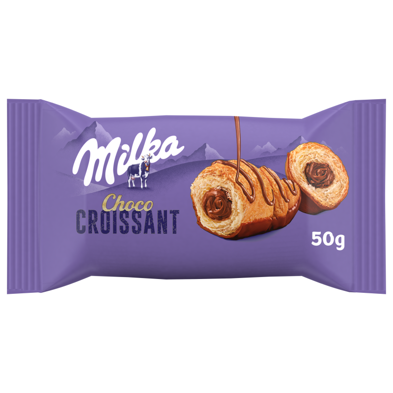 Rogalik z ciasta francuskiego z nadzieniem o smaku czekoladowym