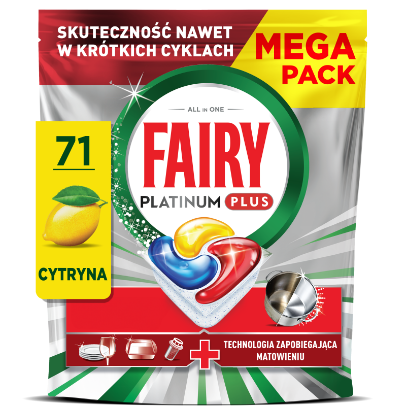 Kapsułki do zmywarki Platinum Plus Cytrynowe 71 szt.