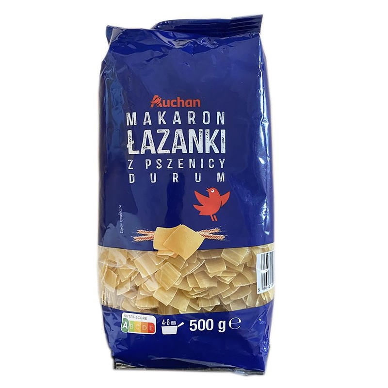 Makaron Łazanki z pszenicy durum Auchan 500 g