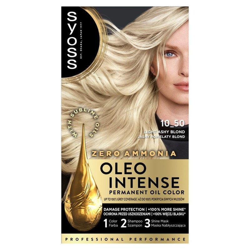 Farba do włosów Oleo Intense popielaty blond 10-50 syoss 1 sztuka