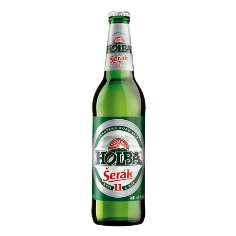 Piwo jasne lager Šerák alk.4.7% obj. Holba 500 ml
