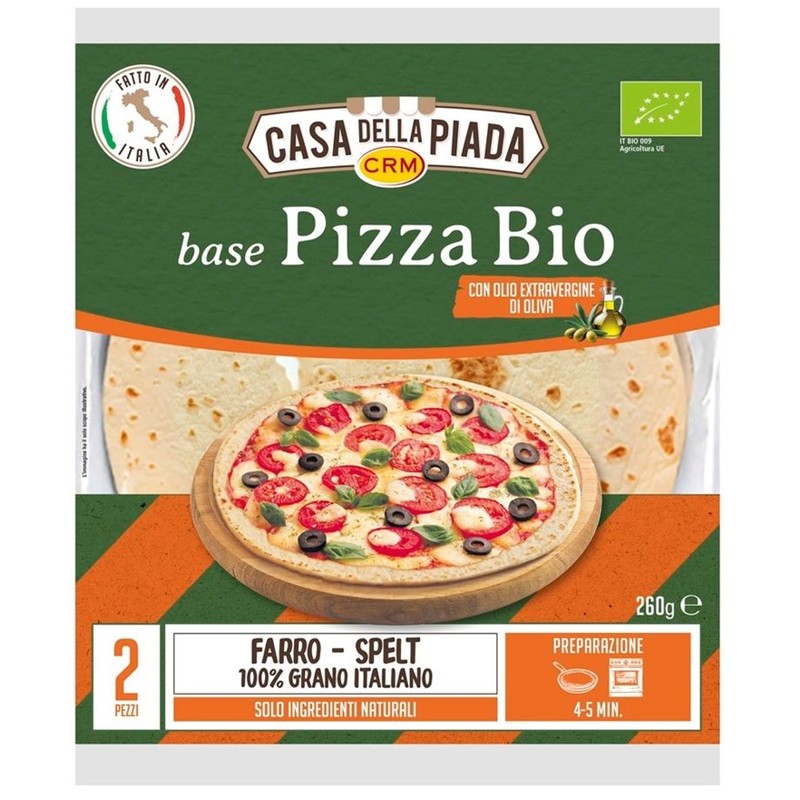 BIO Spody do pizzy orkiszowe  CASA DELLA PIADA 260 g