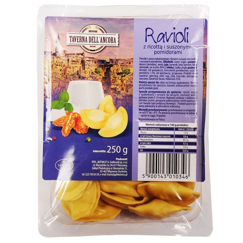 Ravioli z ricottą i suszonymi pomidorami Taverna Dell Ancora 250 g