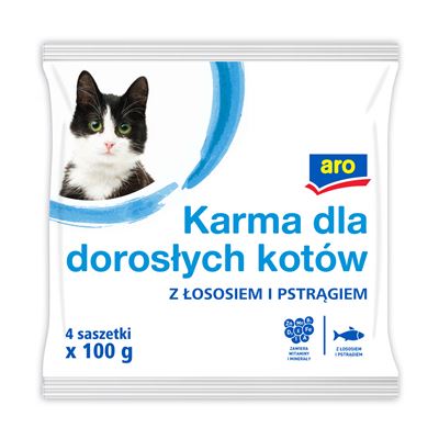 aro Karma dla dorosłych kotów z łososiem i pstrągiem 400 g