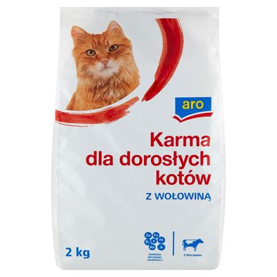 aro Karma dla dorosłych kotów z wołowiną 2 kg