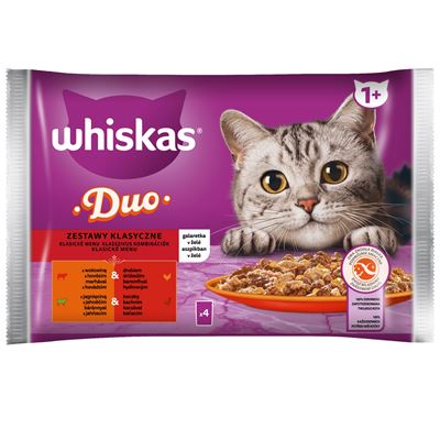 whiskas 1+ Duo zestawy klasyczne w galaretce 340g