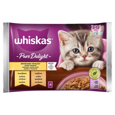 whiskas JUNIOR Pure Delight drobiowe frykasy w galaretce 340g