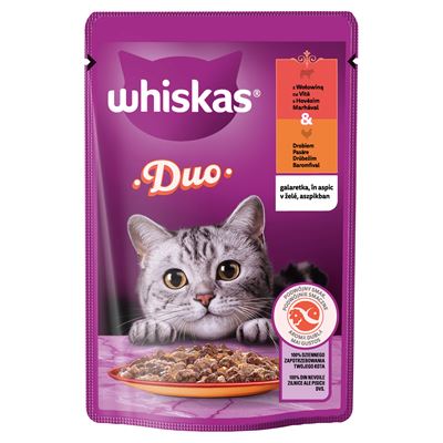 whiskas Duo z wołowiną i drobiem w galaretce 85g