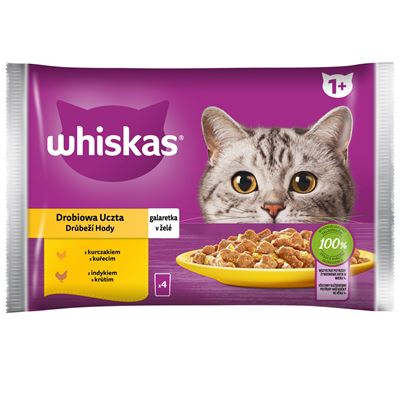 whiskas 1+ drobiowa uczta w galaretce 340g
