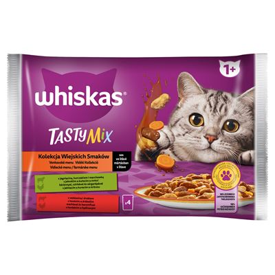 whiskas 1+ Tasty Mix kolekcja wiejskich smaków w sosie 340g