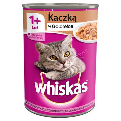whiskas 1+ z kaczką w galaretce 400g